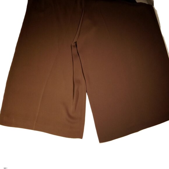 Harve Benard Pants 14 Wide Leg Gauchos Brown Vintage Pockets Side Zip NWT - Picture 9 of 11